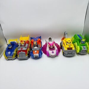 FULL SET Paw Patrol Super Mighty Pups Charged Up Light & Sound Vehicles Figure